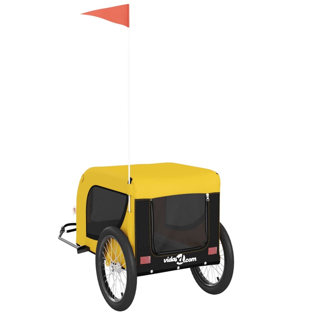 Rimorchio da Bici per Animali Giallo e Nero Oxford e Ferro — miniatura 6 di 10