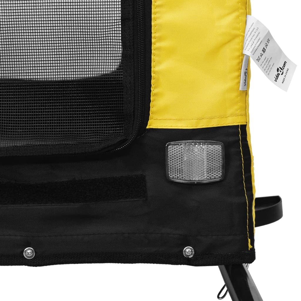 Rimorchio da Bici per Animali Giallo e Nero Oxford e Ferro — miniatura 8 di 10