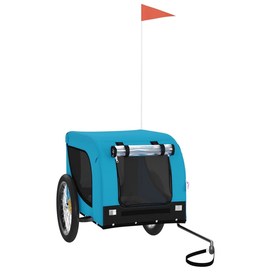 Rimorchio da Bici per Animali Blu e Nero Oxford e Ferro — miniatura 2 di 10