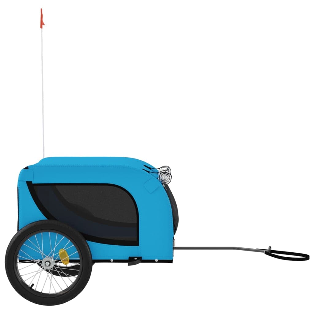 Rimorchio da Bici per Animali Blu e Nero Oxford e Ferro — miniatura 4 di 10