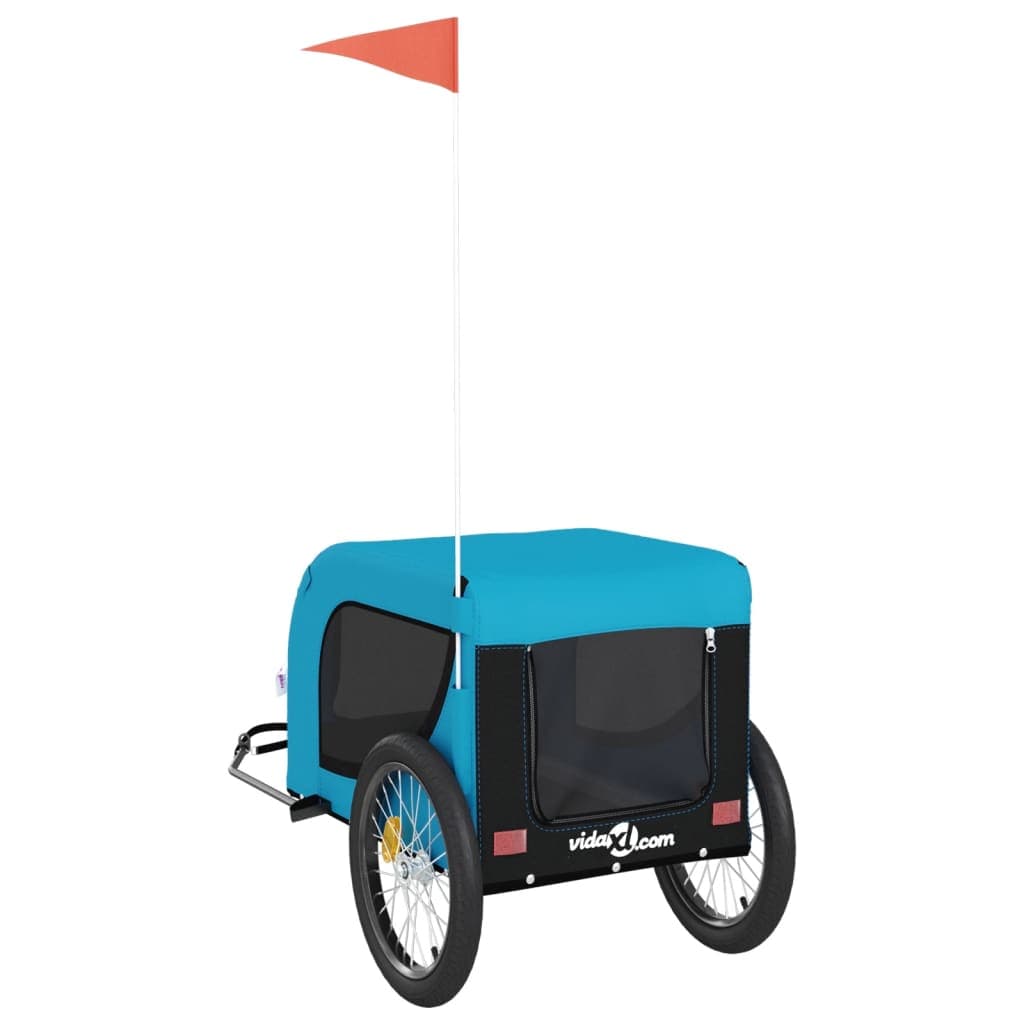 Rimorchio da Bici per Animali Blu e Nero Oxford e Ferro — miniatura 6 di 10