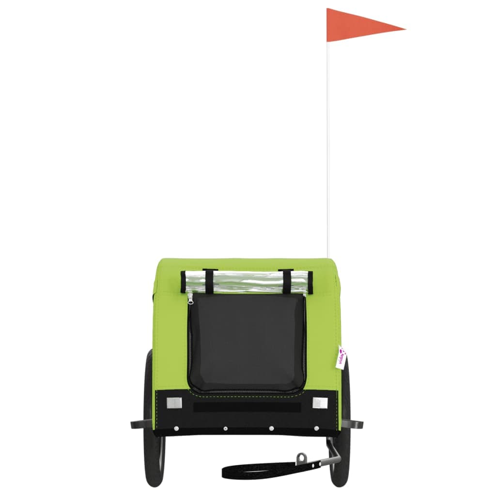 Rimorchio da Bici per Animali Verde e Nero Oxford e Ferro — miniatura 3 di 10