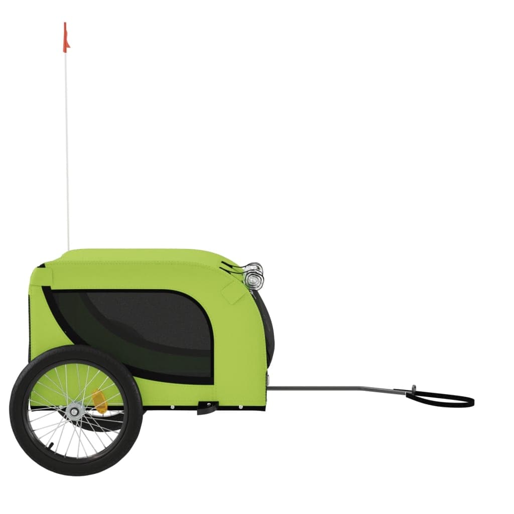 Rimorchio da Bici per Animali Verde e Nero Oxford e Ferro — miniatura 4 di 10