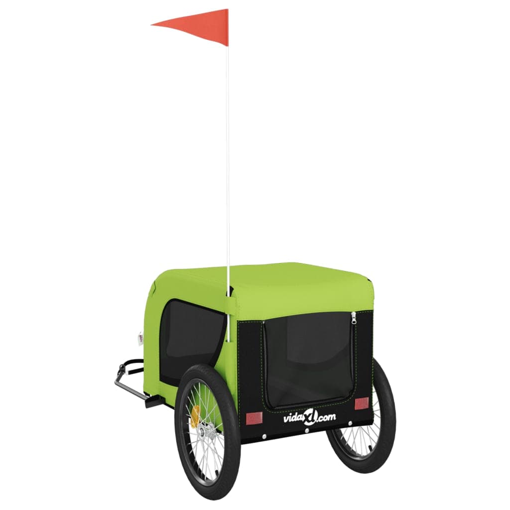 Rimorchio da Bici per Animali Verde e Nero Oxford e Ferro — miniatura 6 di 10