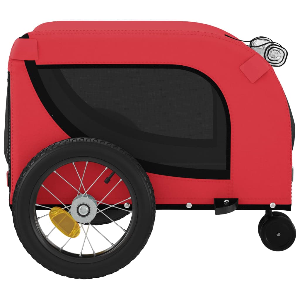 Rimorchio da Bici per Animali Rosso e Nero Oxford e Ferro — miniatura 5 di 10