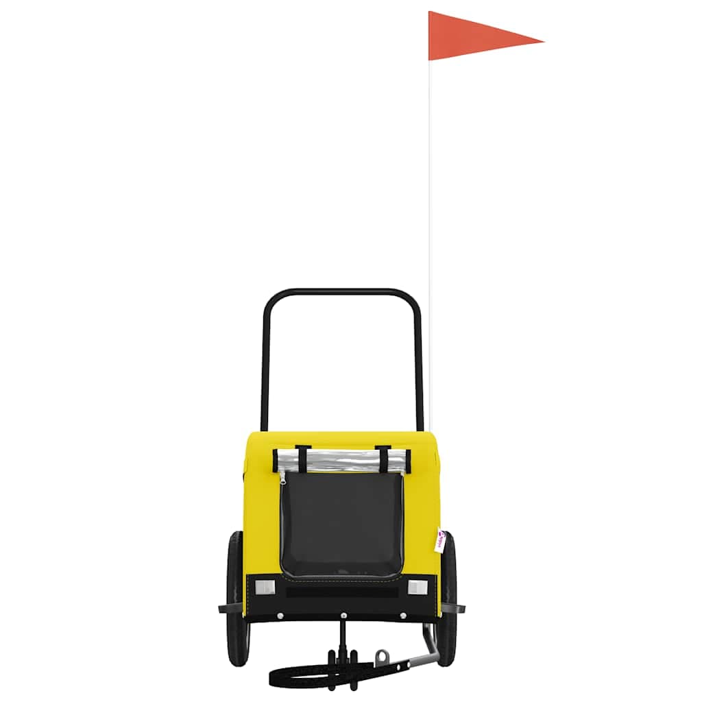 Rimorchio da Bici per Animali Giallo e Nero Oxford e Ferro — miniatura 3 di 10