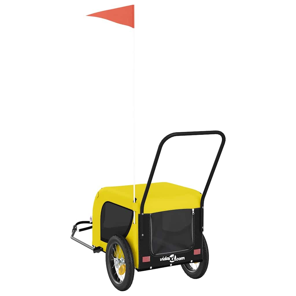 Rimorchio da Bici per Animali Giallo e Nero Oxford e Ferro — miniatura 6 di 10
