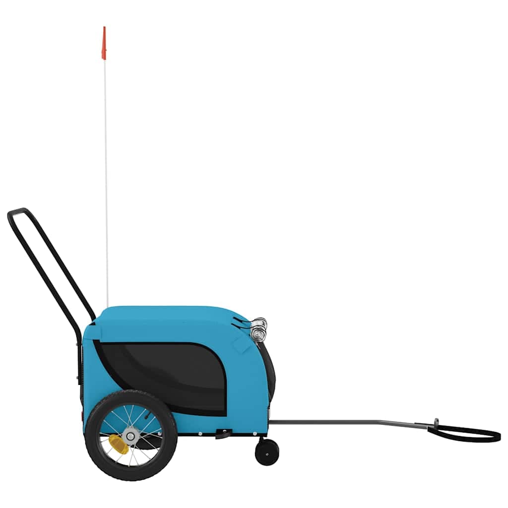 Rimorchio da Bici per Animali Blu e Nero Oxford e Ferro — miniatura 4 di 10
