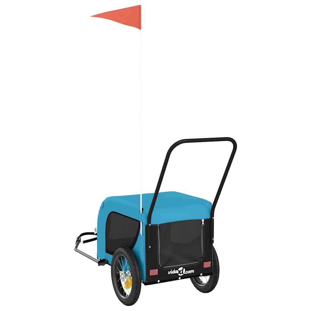 Rimorchio da Bici per Animali Blu e Nero Oxford e Ferro — miniatura 6 di 10
