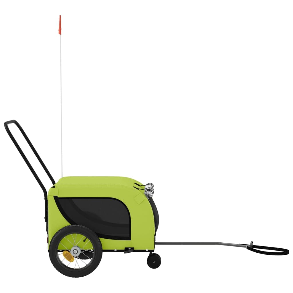 Rimorchio da Bici per Animali Verde e Nero Oxford e Ferro — miniatura 4 di 10
