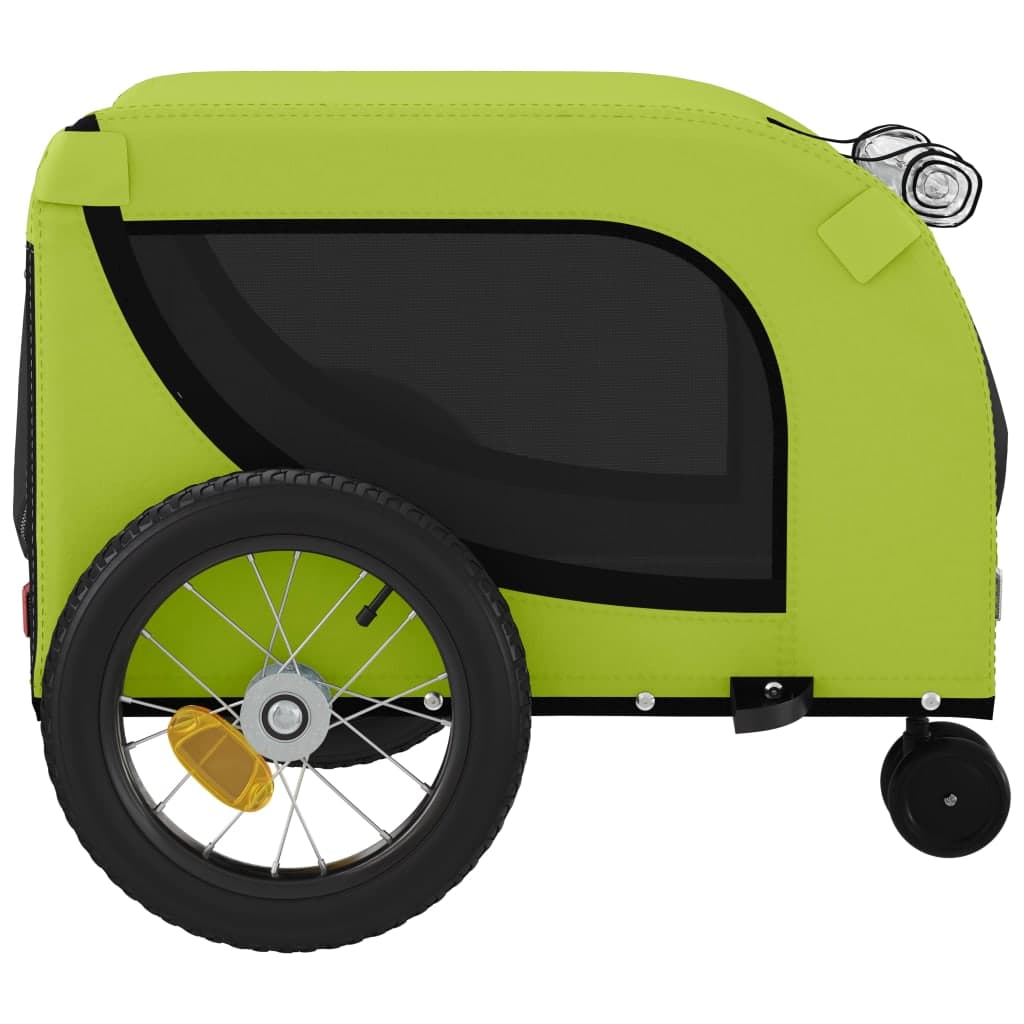 Rimorchio da Bici per Animali Verde e Nero Oxford e Ferro — miniatura 5 di 10