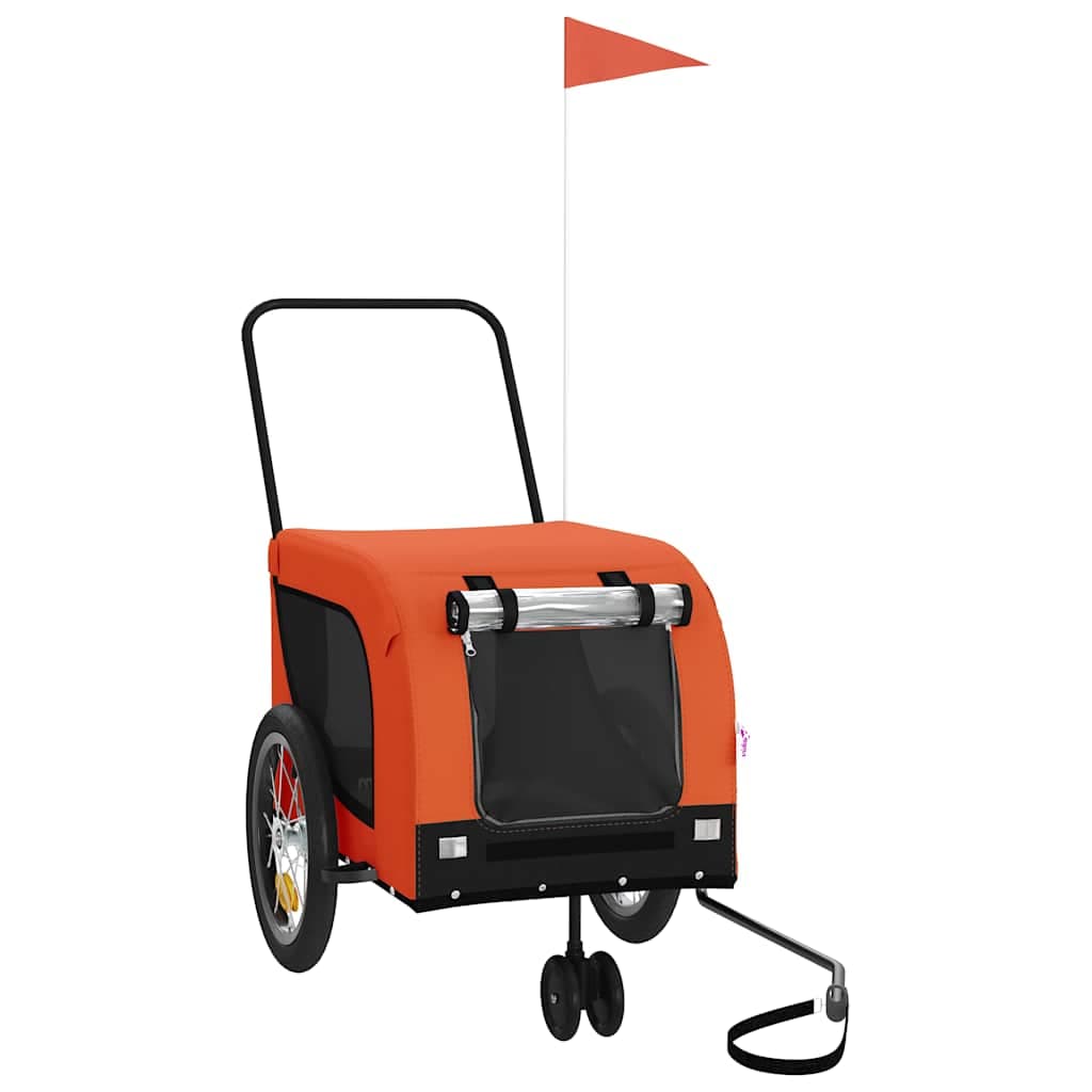 Rimorchio da Bici per Animali Arancione e Nero Oxford e Ferro — miniatura 2 di 10