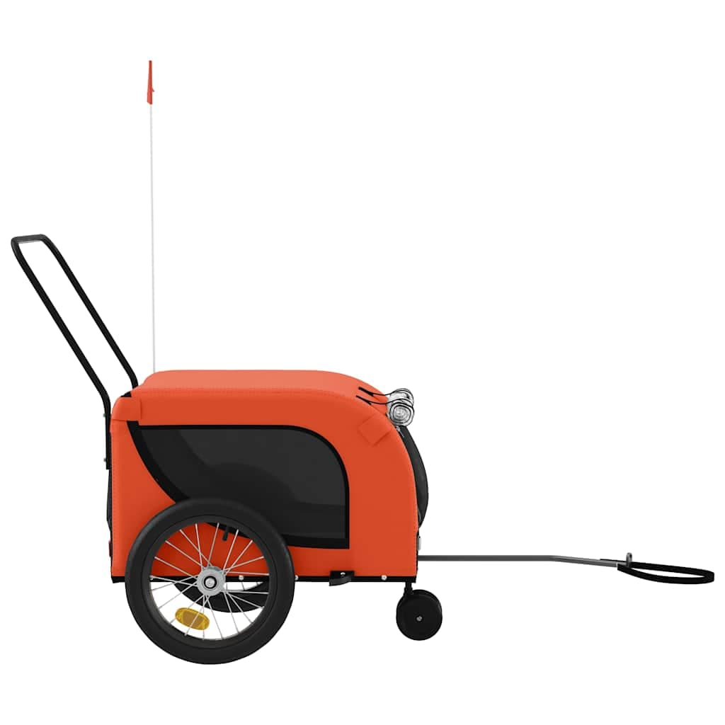 Rimorchio da Bici per Animali Arancione e Nero Oxford e Ferro — miniatura 4 di 10