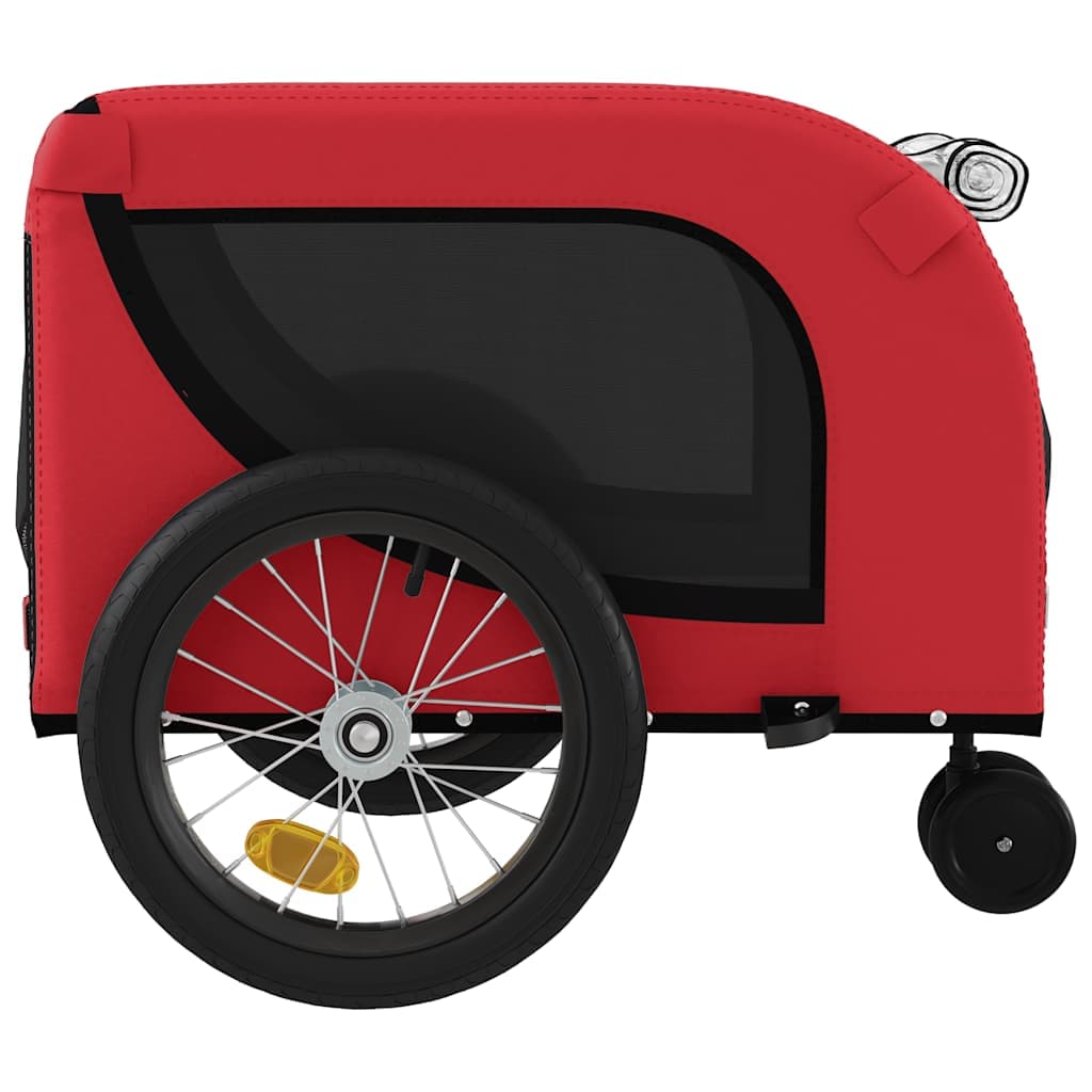 Rimorchio da Bici per Animali Rosso e Nero Oxford e Ferro — miniatura 5 di 10