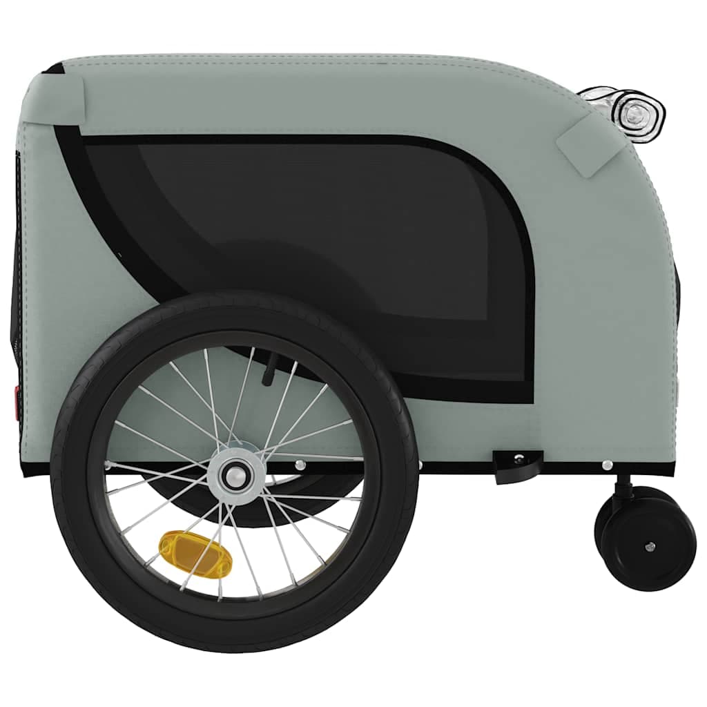 Rimorchio da Bici per Animali Grigio e Nero Oxford e Ferro — miniatura 5 di 10