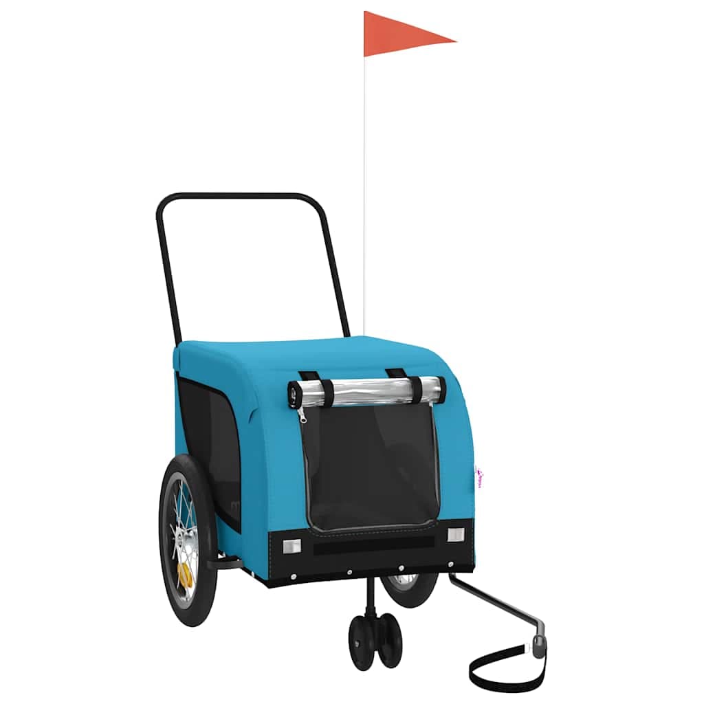 Rimorchio da Bici per Animali Blu e Nero Oxford e Ferro — miniatura 2 di 10