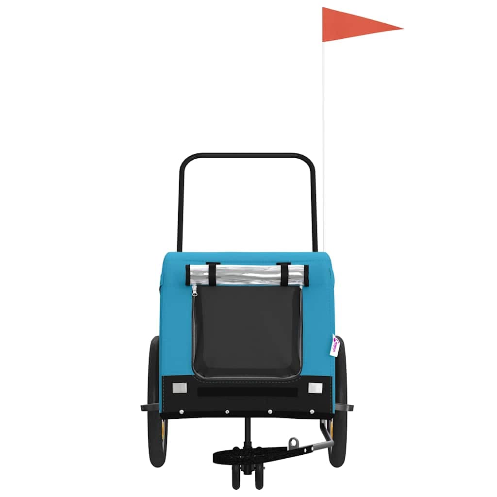 Rimorchio da Bici per Animali Blu e Nero Oxford e Ferro — miniatura 3 di 10