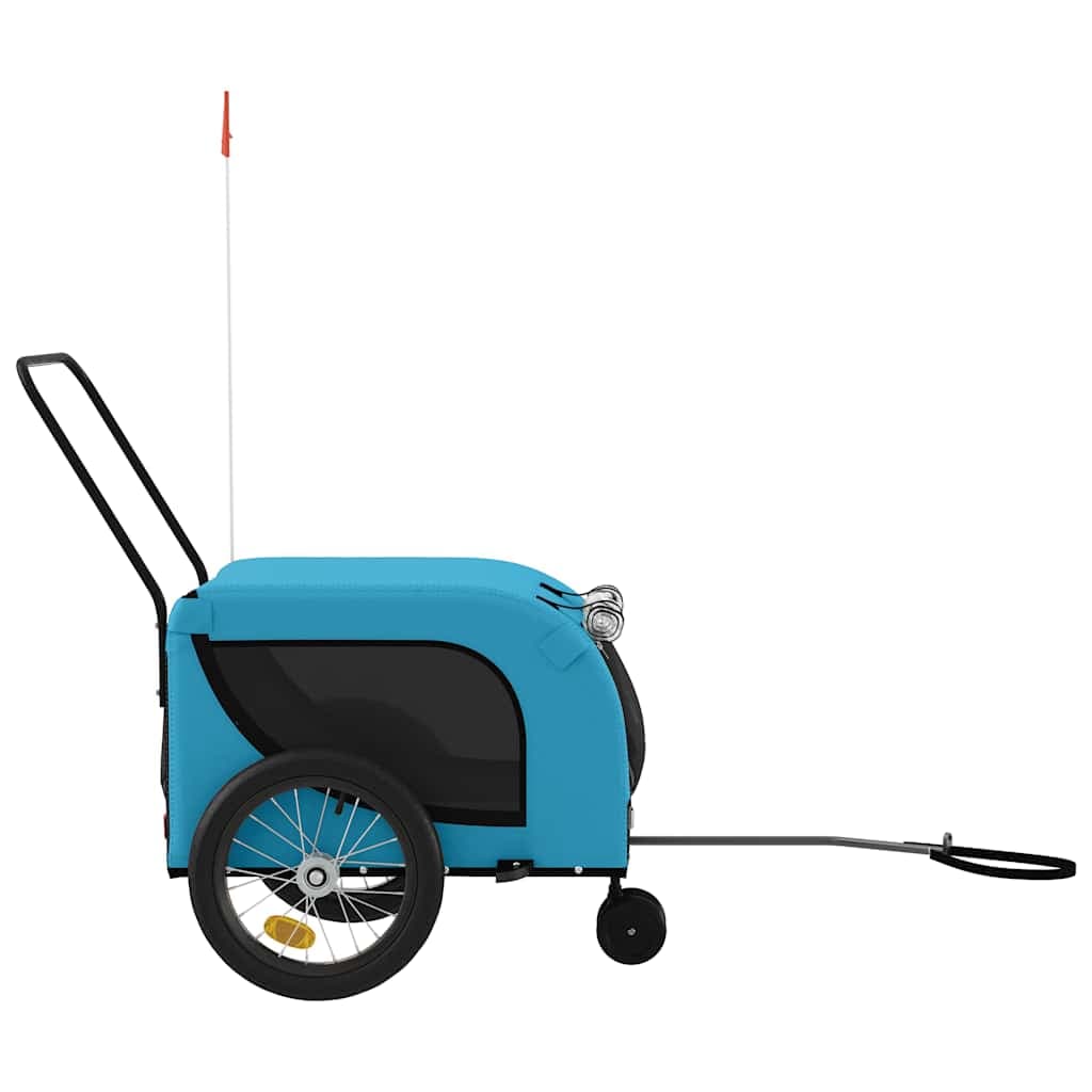 Rimorchio da Bici per Animali Blu e Nero Oxford e Ferro — miniatura 4 di 10