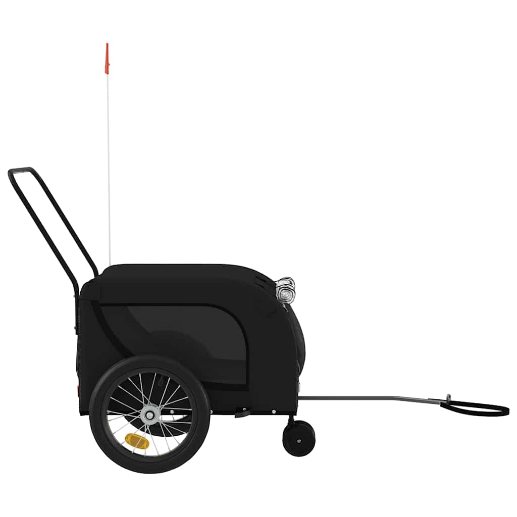 Rimorchio da Bici per Animali Nero Oxford e Ferro — miniatura 4 di 10