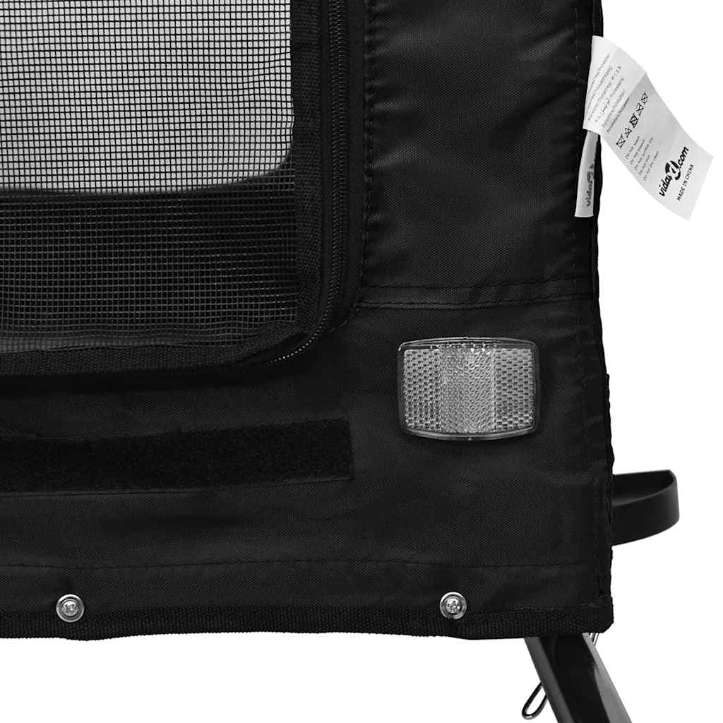 Rimorchio da Bici per Animali Nero Oxford e Ferro — miniatura 8 di 10
