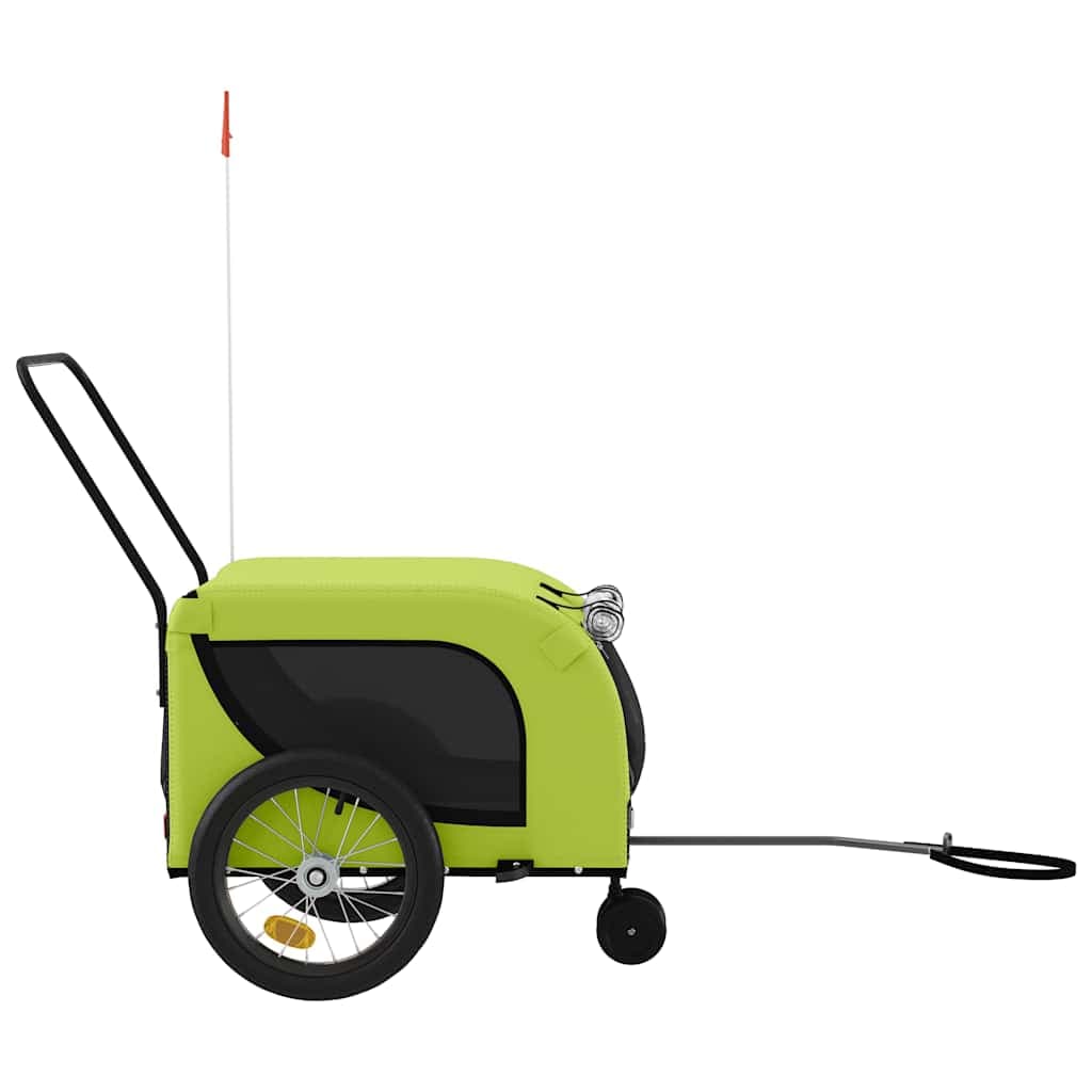 Rimorchio da Bici per Animali Verde e Nero Oxford e Ferro — miniatura 4 di 10