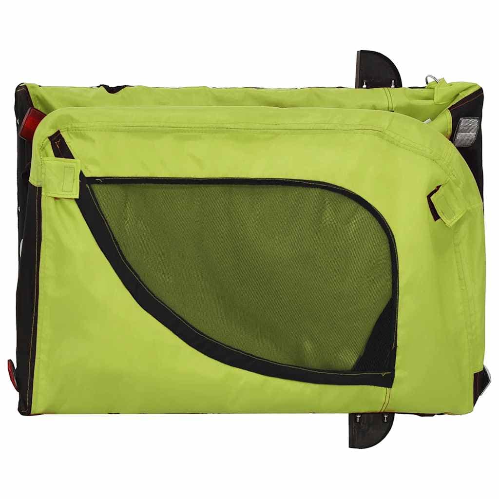Rimorchio da Bici per Animali Verde e Nero Oxford e Ferro — miniatura 7 di 10