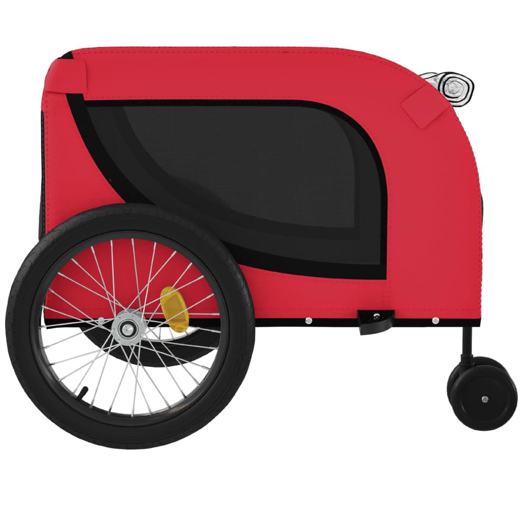 Rimorchio da Bici per Animali Rosso e Nero Oxford e Ferro — miniatura 5 di 10