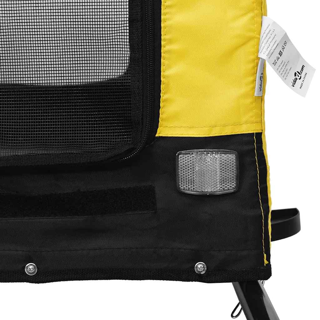 Rimorchio da Bici per Animali Giallo e Nero Oxford e Ferro — foto 8 di 10