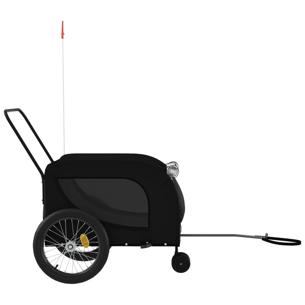 Rimorchio da Bici per Animali Nero Oxford e Ferro — miniatura 4 di 10