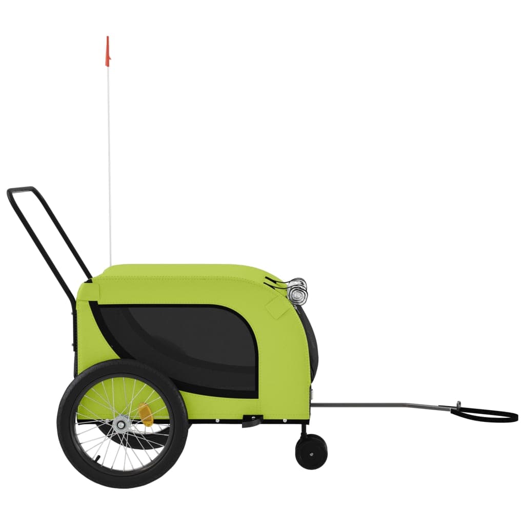 Rimorchio da Bici per Animali Verde e Nero Oxford e Ferro — miniatura 4 di 10