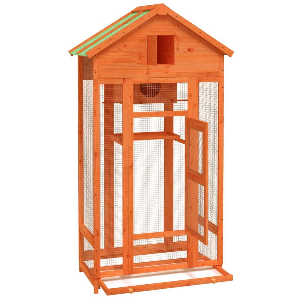 Casetta per Uccelli Marrone 91,5x53x170 cm Legno Massello Pino — miniatura 4 di 7
