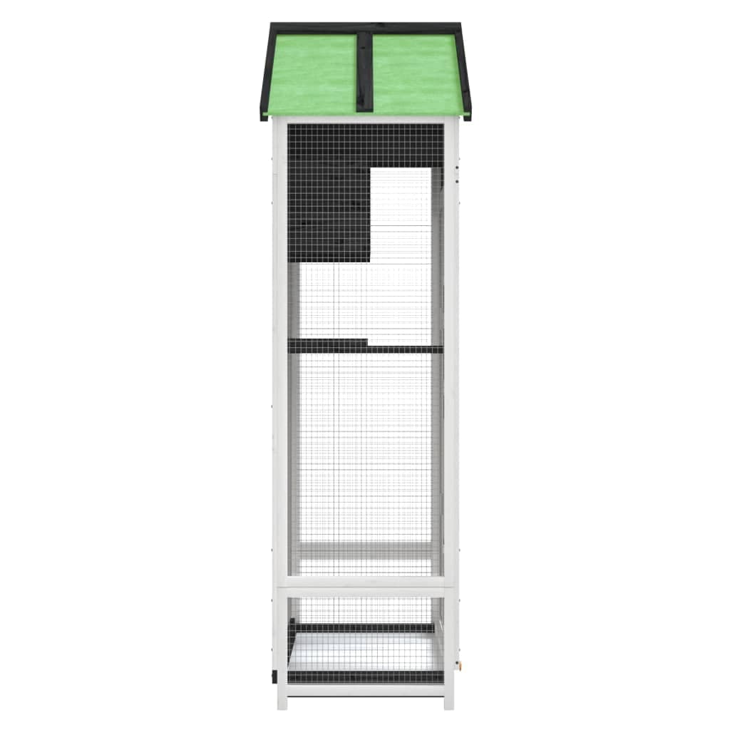 Casetta per Uccelli Grigia 91,5x53x170 cm Legno Massello Pino — miniatura 5 di 7