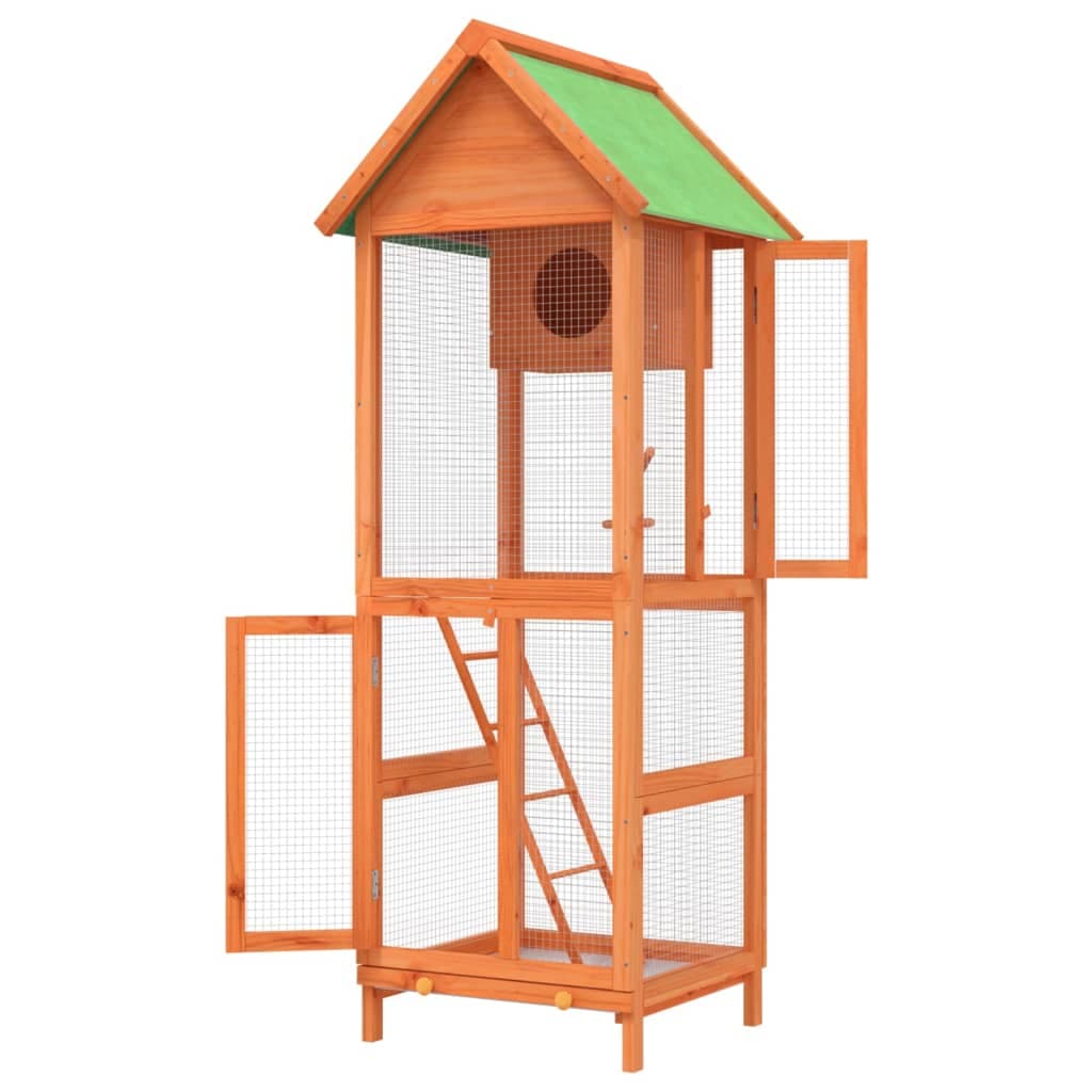 Casetta per Uccelli Marrone 60x58,5x160 cm Legno Massello Pino — miniatura 5 di 7