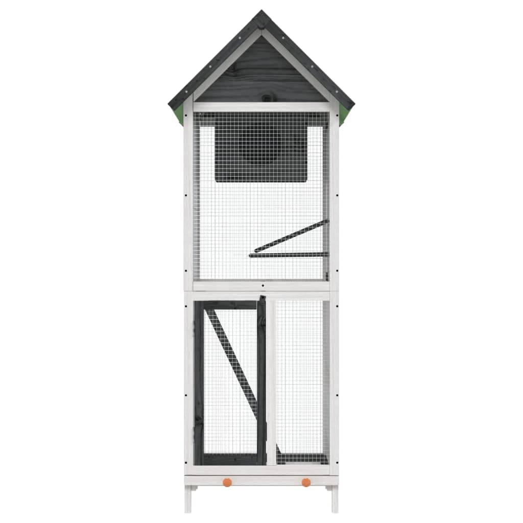 Casetta per Uccelli Grigia 60x58,5x160cm Legno Massello di Pino — miniatura 3 di 7