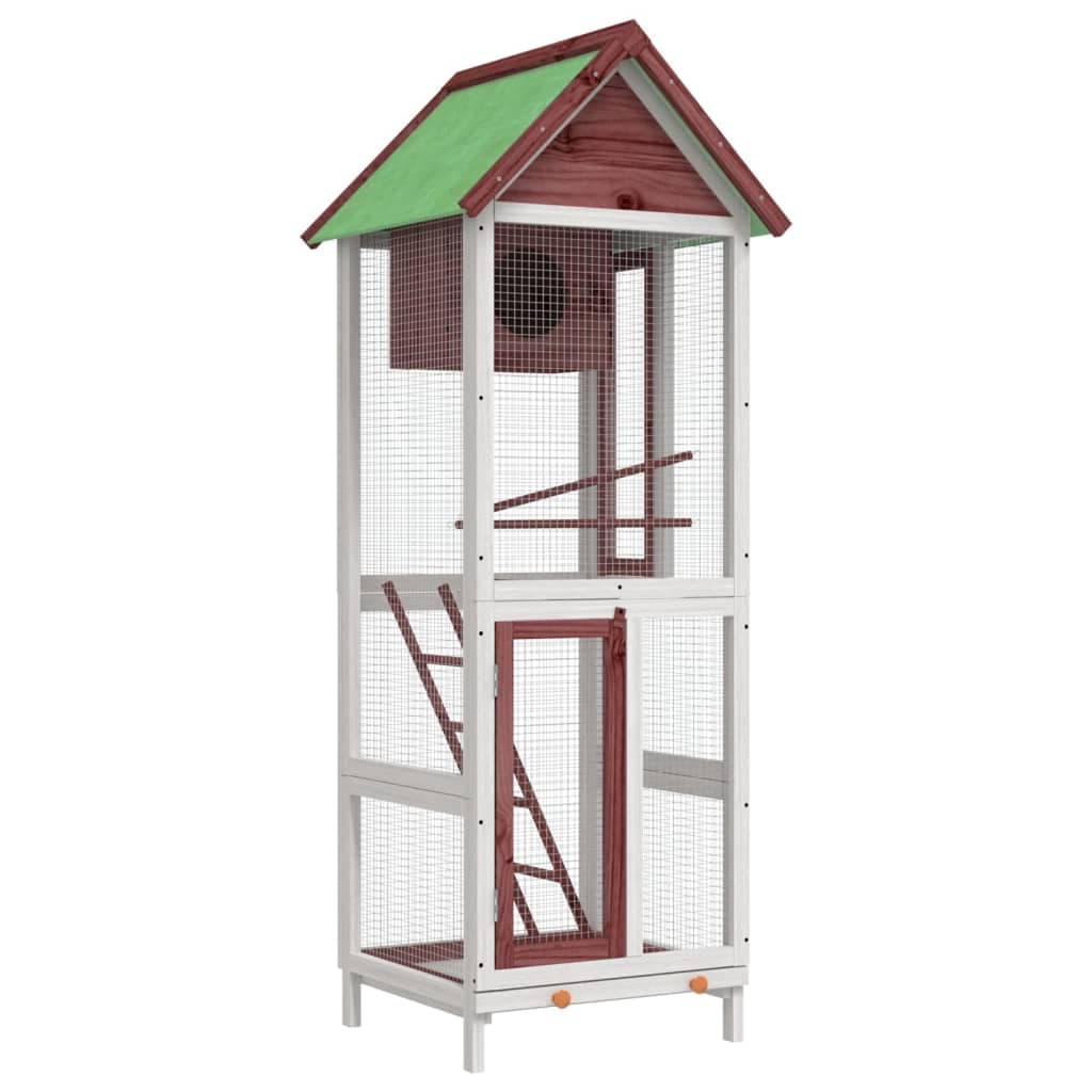 Casetta per Uccelli Moka 60x58,5x160 cm Legno Massello di Pino — miniatura 2 di 7