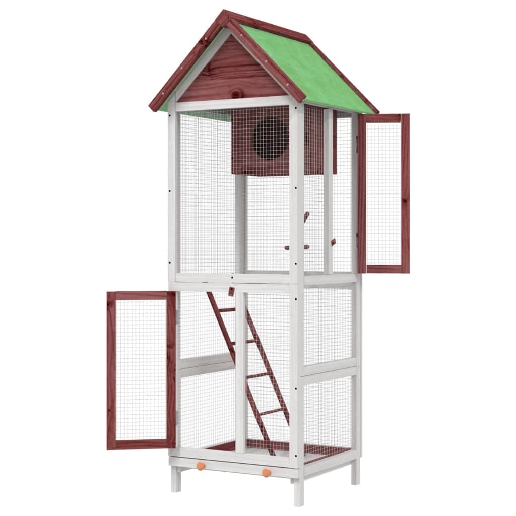 Casetta per Uccelli Moka 60x58,5x160 cm Legno Massello di Pino — miniatura 5 di 7