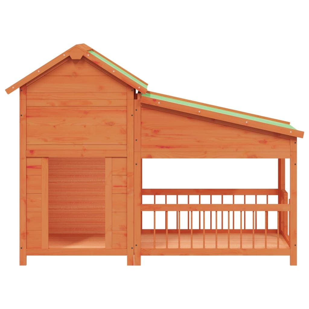 Cuccia per Cani Marrone 143x60,5x109 cm in Legno Massello di Pino — miniatura 3 di 6