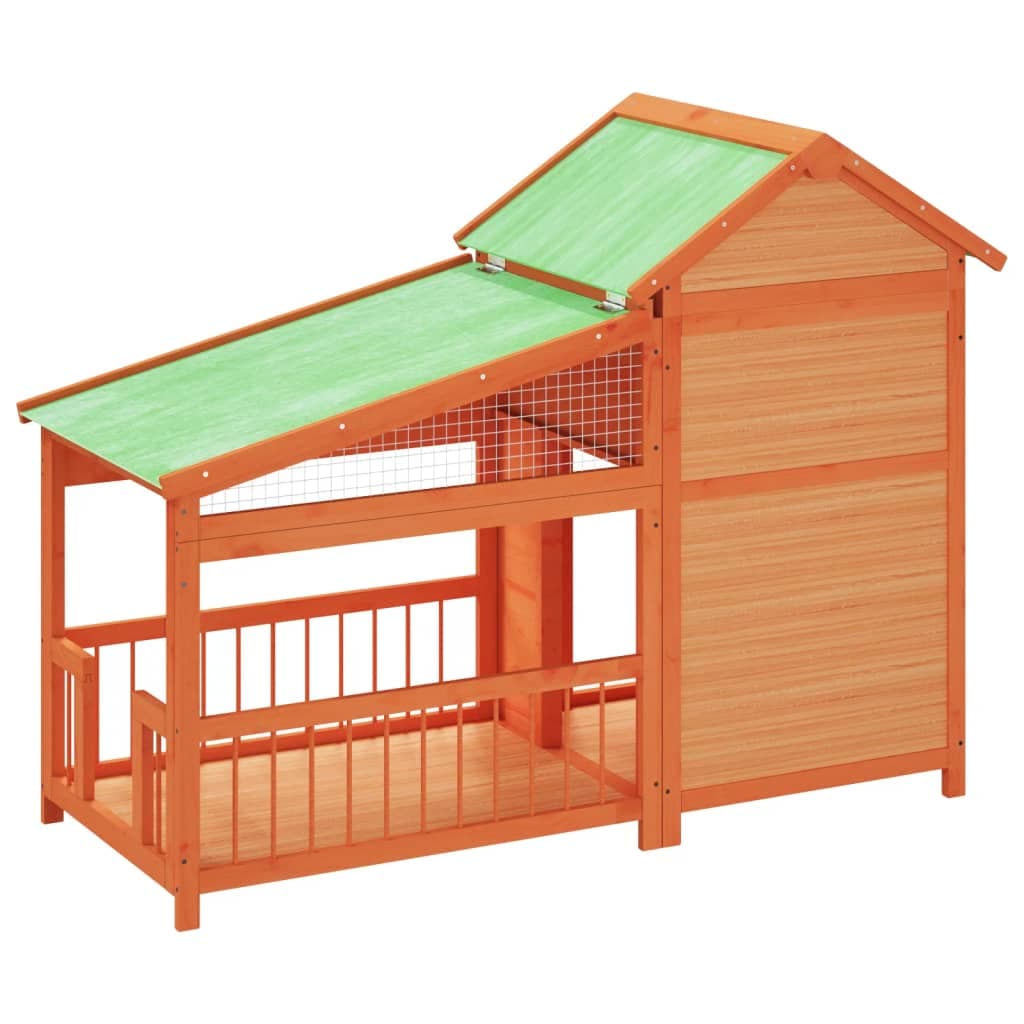 Cuccia per Cani Marrone 143x60,5x109 cm in Legno Massello di Pino — miniatura 4 di 6