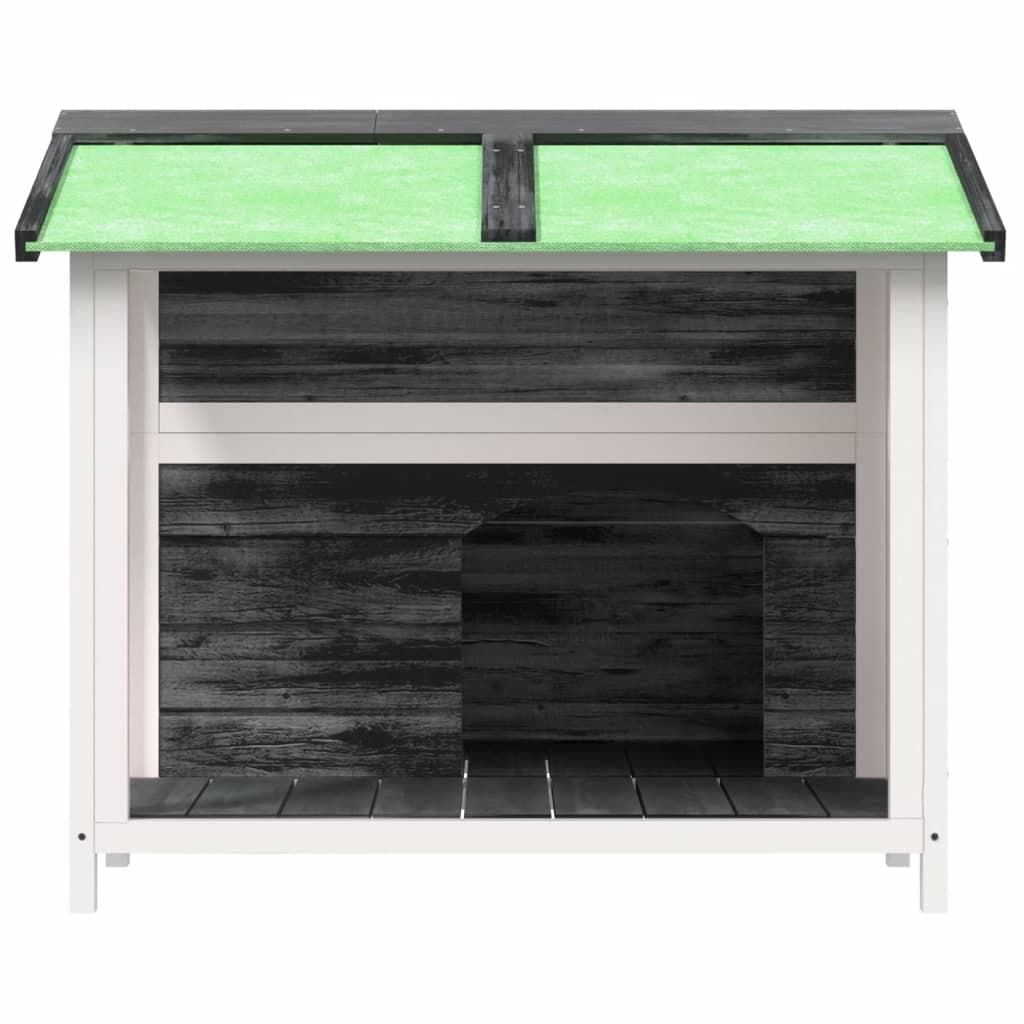 Cuccia per Cani Grigia 96x87x80,5 cm in Legno Massello di Pino — miniatura 3 di 6