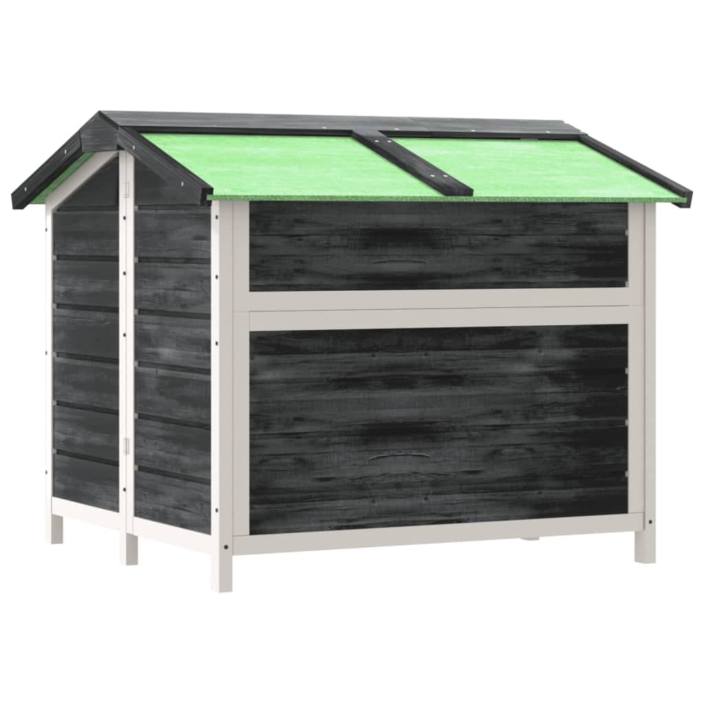 Cuccia per Cani Grigia 96x87x80,5 cm in Legno Massello di Pino — miniatura 4 di 6