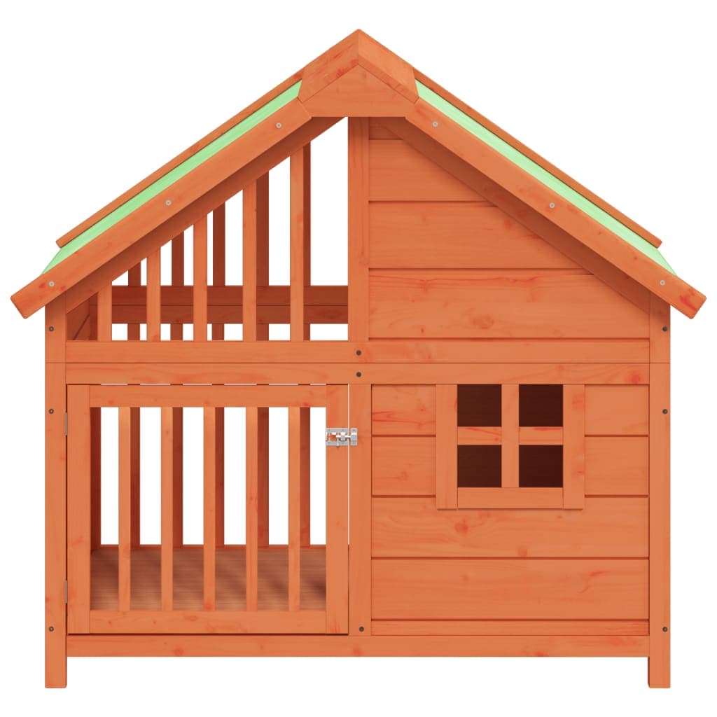 Cuccia per Cani Marrone 96x60,5x87 cm in Legno Massello di Pino — foto 3 di 7