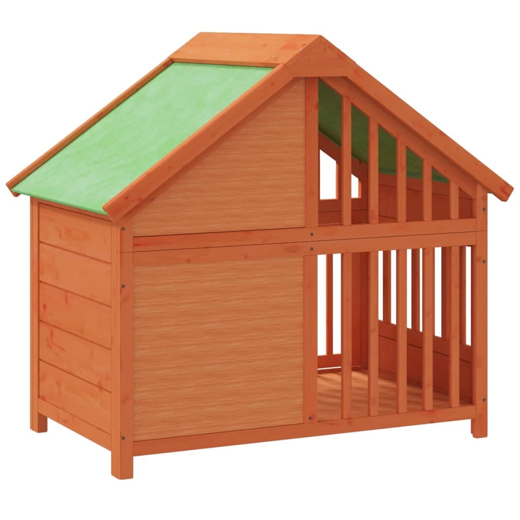 Cuccia per Cani Marrone 96x60,5x87 cm in Legno Massello di Pino — foto 5 di 7