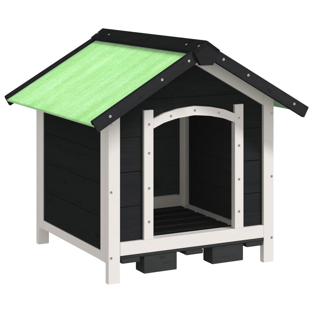 Cuccia per Cani Grigia 65x65x61,5 cm in Legno Massello di Pino — miniatura 2 di 7