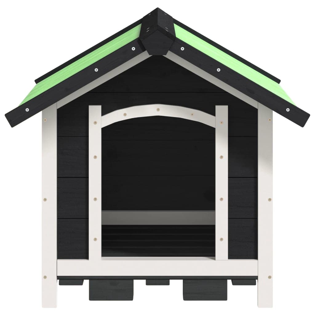Cuccia per Cani Grigia 65x65x61,5 cm in Legno Massello di Pino — miniatura 3 di 7