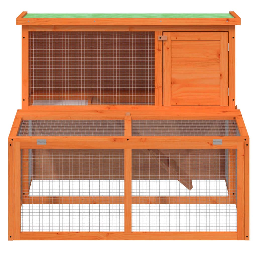 Conigliera Marrone 102x90x84,5 cm in Legno Massello di Pino — miniatura 3 di 7