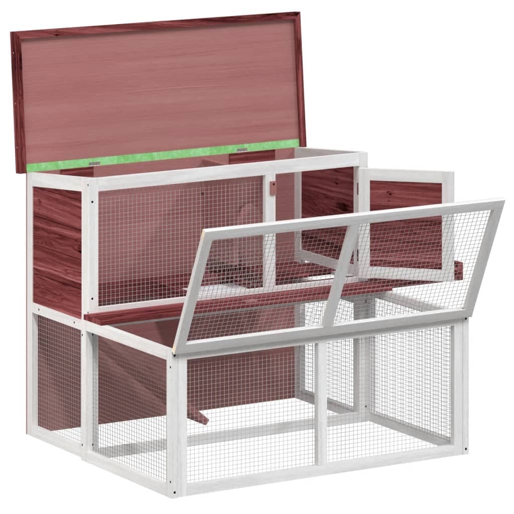 Conigliera Moka 102x90x84,5 cm in Legno Massello di Pino — miniatura 4 di 7