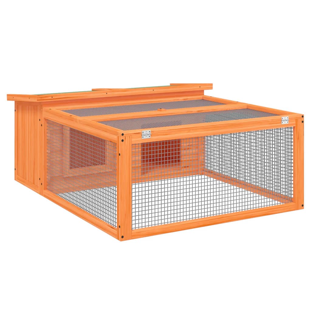 Conigliera Marrone 117,5x97x47,5 cm in Legno Massello di Pino — miniatura 2 di 6
