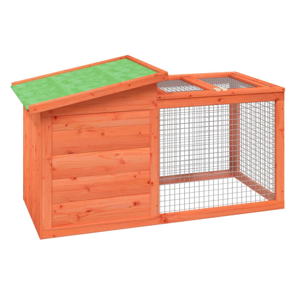 Conigliera Marrone 100,5x54x55 cm in Legno Massello di Pino — miniatura 2 di 6