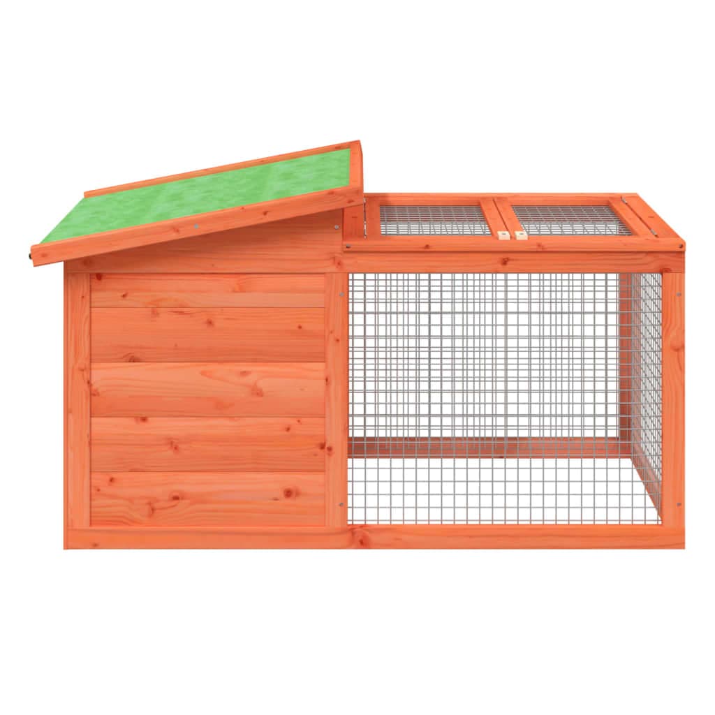 Conigliera Marrone 100,5x54x55 cm in Legno Massello di Pino — miniatura 3 di 6