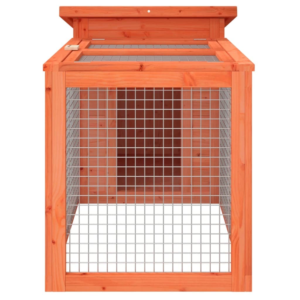Conigliera Marrone 100,5x54x55 cm in Legno Massello di Pino — miniatura 4 di 6